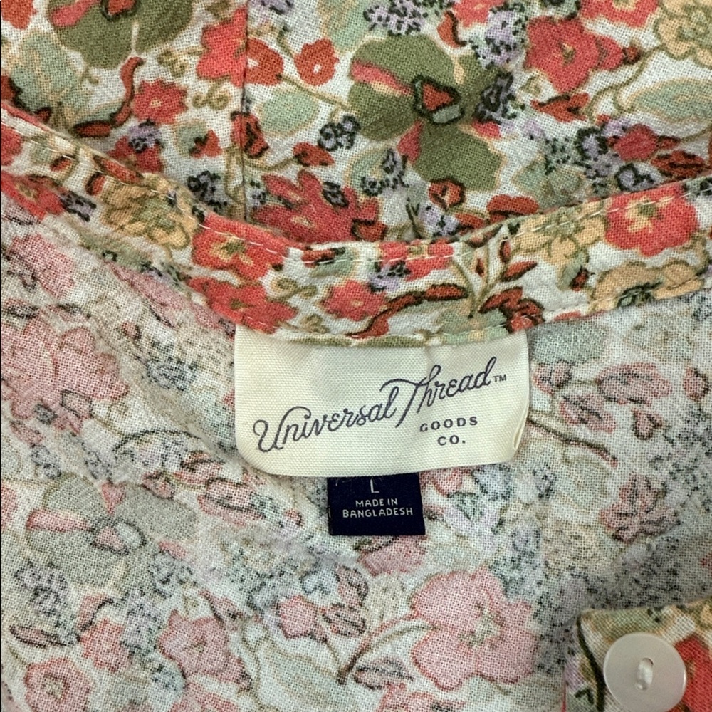Universal Thread Floral Button-Front Jumpsuit with Waist Tie Size Large NWOT - Picture 10 of 10